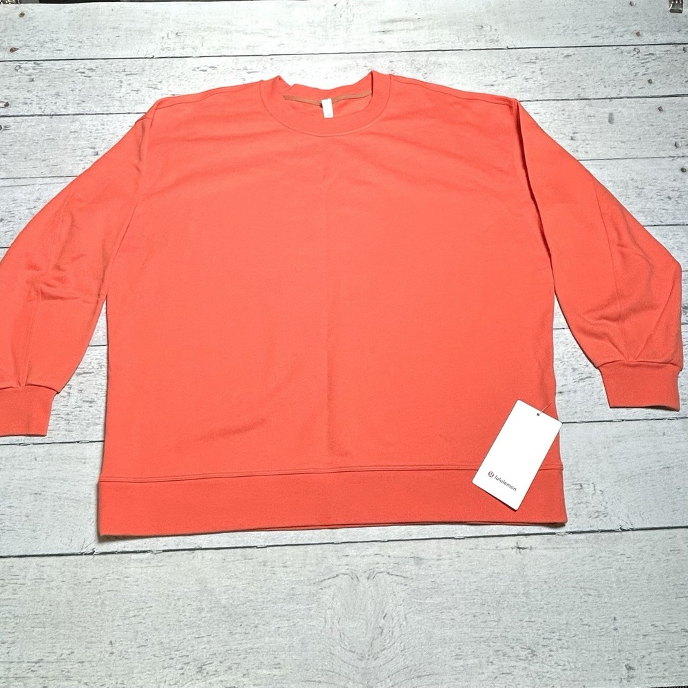 Lululemon Perfectly Oversized Crew Vibrant Orange LW3DUTS Size 12 NWT